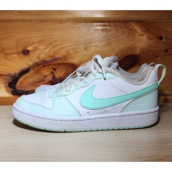 Nike Youth Size 5 Y Court Borough Low Recraft Shoes Sneaker White Mint Green - Picture 5 of 11